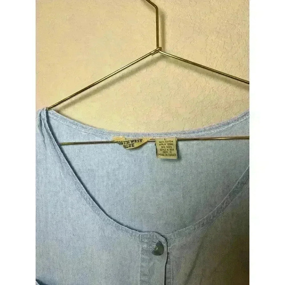 Northwest Blue Vintage cottage core style dress with buttons size large - Picture 5 of 7